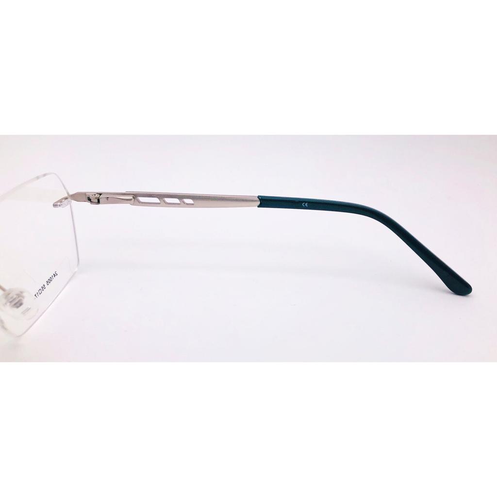 RSINC Unisex Montatura in Metallo Senza Montatura Moda Tom Argento Verde 55-17-142 IB-12 B0DK4X27XD