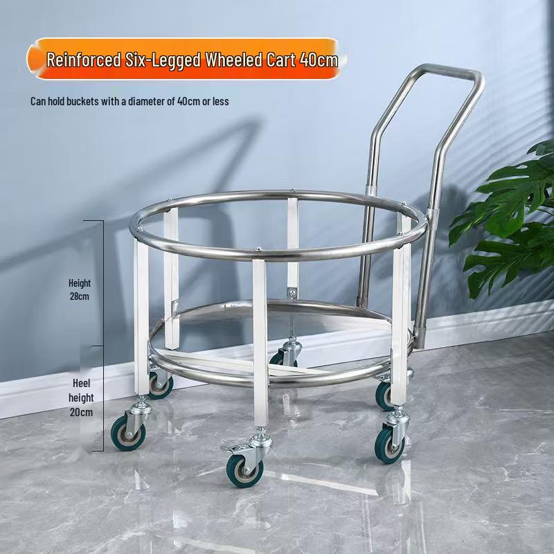 Jundingying Upgraded 40cm Six-Wheel Bucket Cart