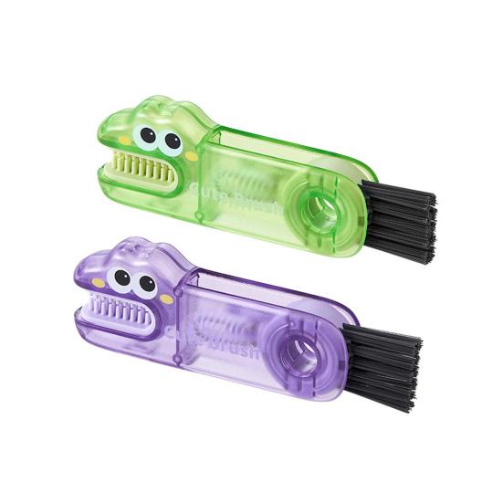 2/3Pcs 3 In 1 Cleaning Brushes Cartoon Design Food-Grade Anti-Slip Handle Gap Brush Portable Long Bristle Bottle Cleaner