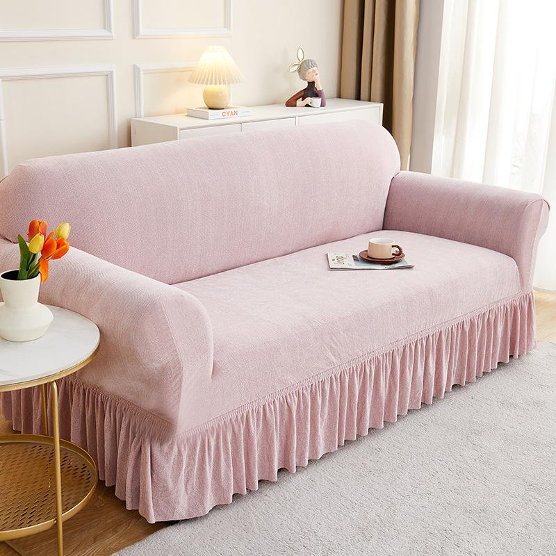 Chenille thicker sofa cover, all-inclusive universal cover, anti-slip and dustproof armrest sofa cover, three-person universal new model