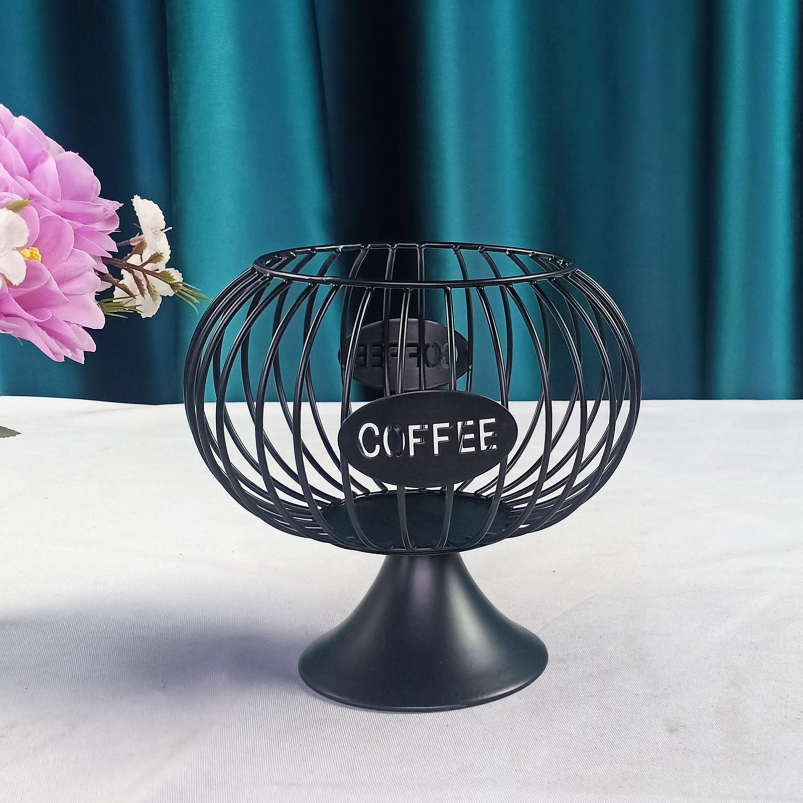 

Metal Coffee Capsule Holder Stand Wire Basket Storage Organizer for Coffee Pods Compatible with Most Capsule Sizes Kitchen Countertop Display One Size чорний