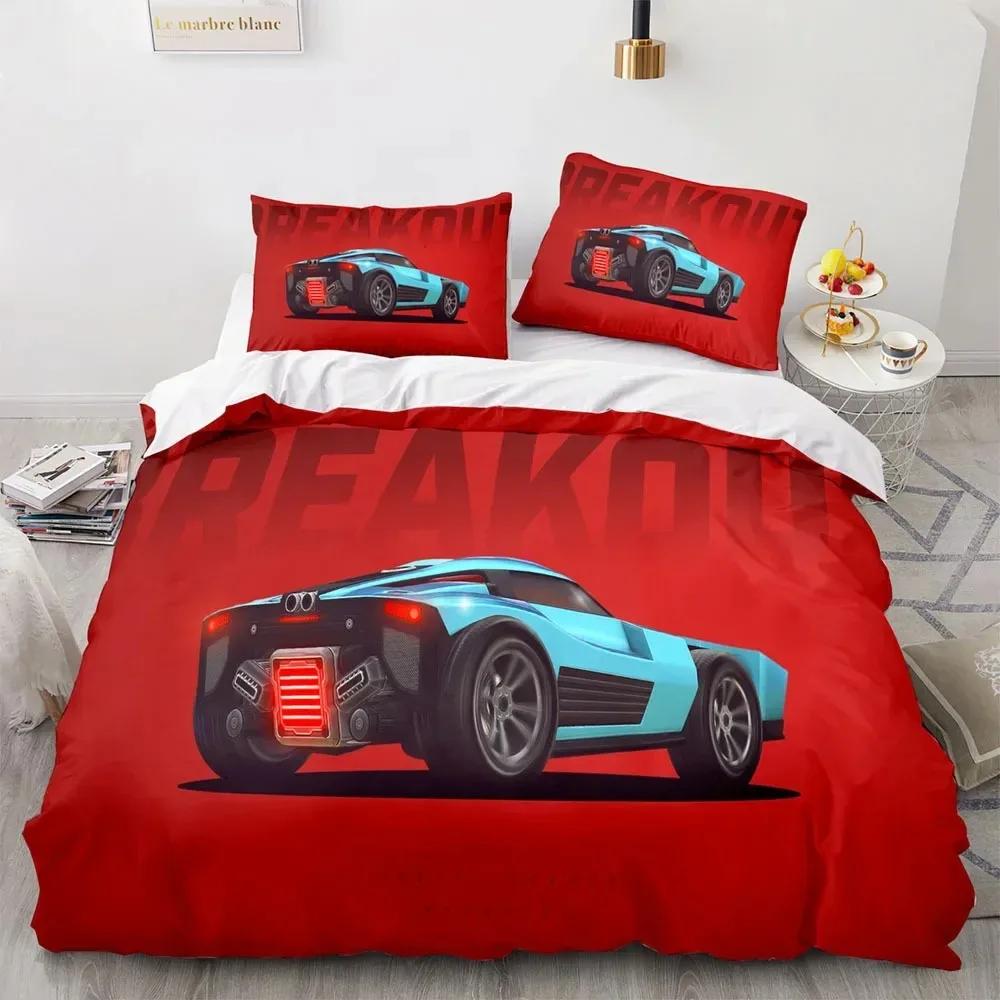 Sports Car King Queen Duvet Cover Cool Colorful Supercar Pattern Bedding Setfor Men Adult Race Car 3pcs Polyester Quilt Cover