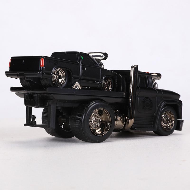 Maisto 1:64 MUSCLE TRANSPORTS 1966 Chevrolet C60 Flatbed/1993 Chevrolet 454 SS Pickup Alloy Model Car