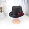 Steampunk Victorian Mini Top Hat Gothic Flower Feather Hat Halloween Cosplay Costume Party Hat for Womens Men Gift