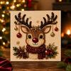 Handgefertigte Dekorationsornamente DIY Weihnachts-Perlenmalerei Kunst-Kit mit Holzrahmen, Basteln, Kranz-/Weihnachtsmann-Bastelsets zur Entspannung Claus/Weihnachten