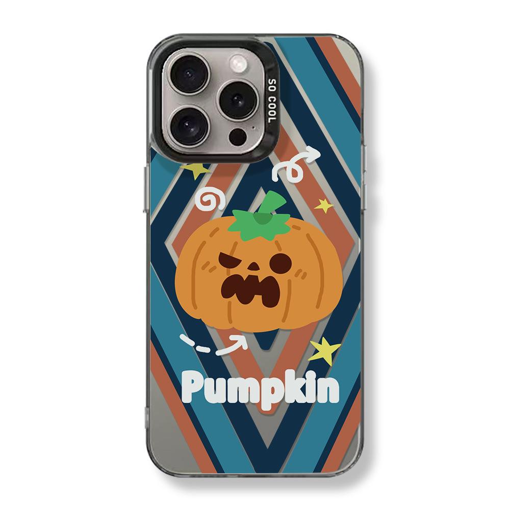 Halloween Pumpkin Ghost iPhone 17 Pro Max Case, Apple 15/16 Niche 14 Pro Large Hole