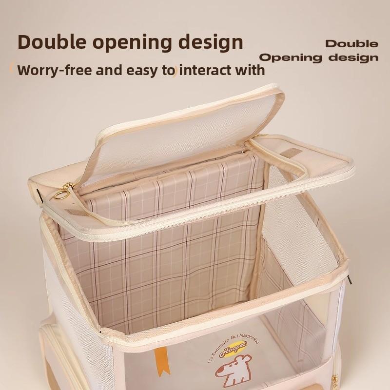 Portable Pet Carrier for Cats & Small Dogs Lightweight Cats Travel Bag Foldable Rolling Pet Stroller Breathable Space Capsule