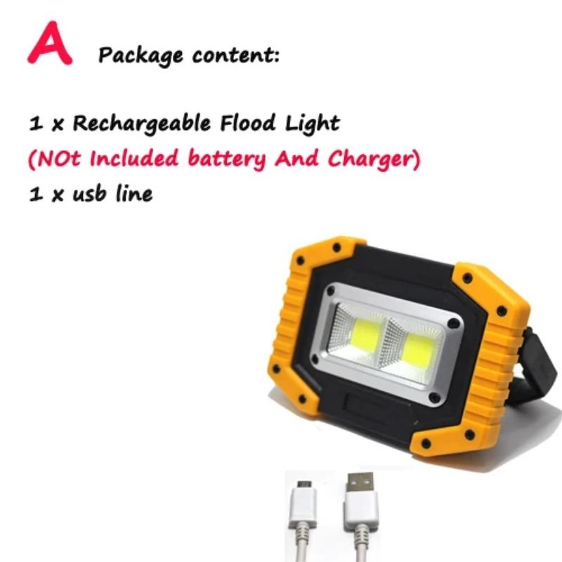 2019 New USB Rechargeable Spotlights  LED Projection Lamp Light  Waterproof Outdoor Emergency Lamp Searchlight Spotlights Floodl