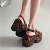 Mode Sommer Damenmode Leopardenmuster Zehenfreie Sandalen Plateau Party High Heels Designer Freizeitschuhe für Damen Zapatillas Mujer