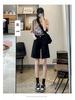 Women's Summer 2025 White Ripped Wide-Leg Denim Shorts