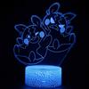 Pikachu Led Night Light 3d Illusion Lamp Bedside Kids Gifts Bedroom