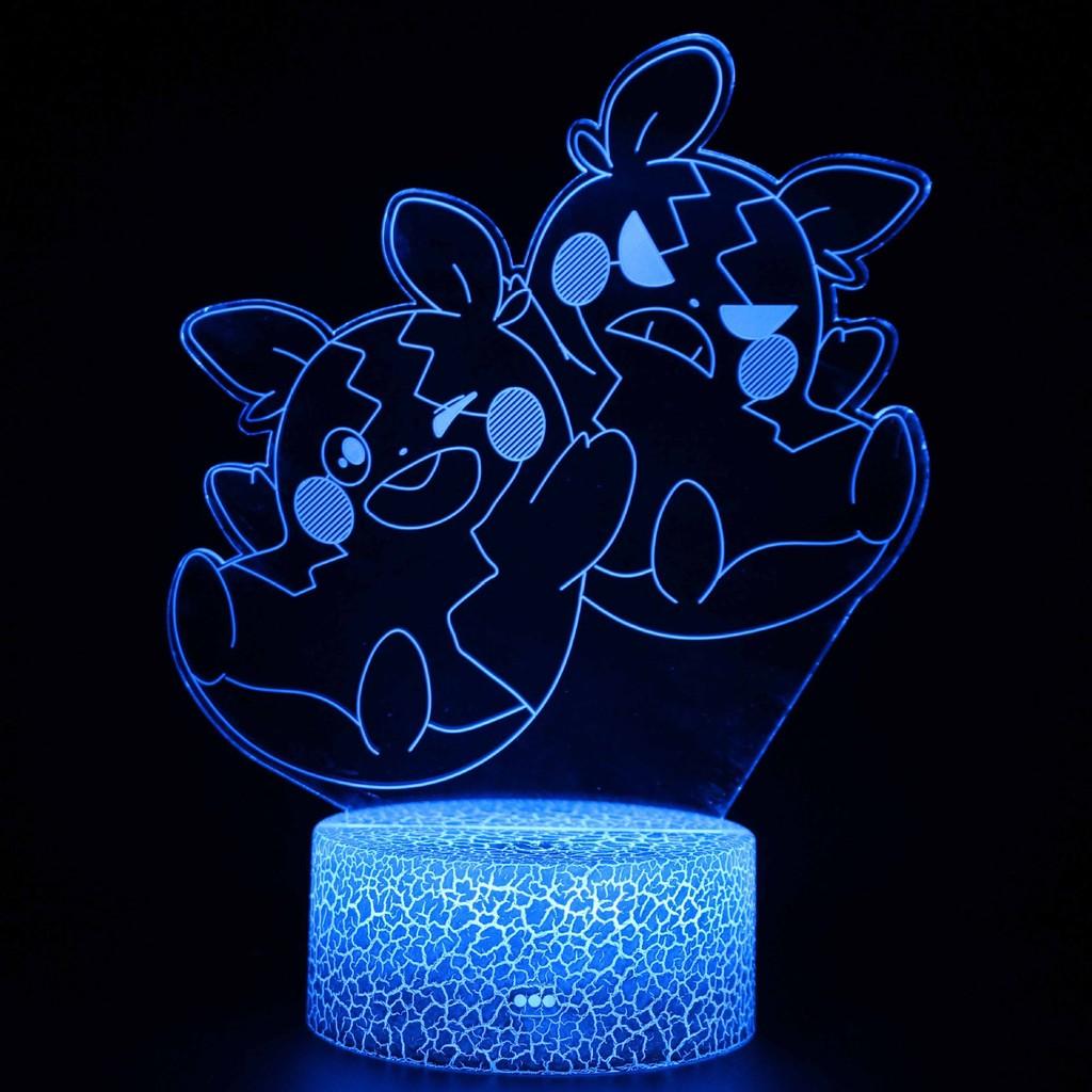 Pikachu Led Night Light 3d Illusion Lamp Bedside Kids Gifts Bedroom
