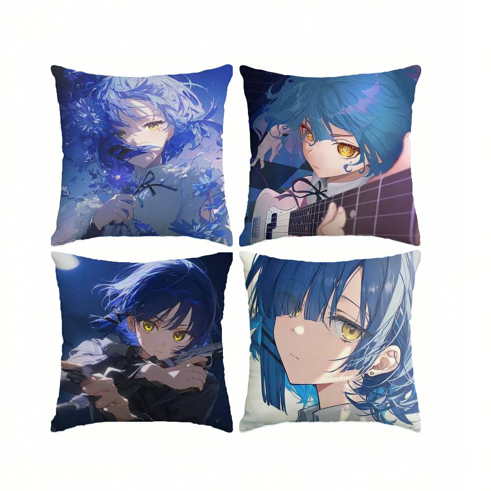 B-Bocchi the Rock Cute R-Ryo Yamada Square Double-Sided printed Pillow Case Bedroom Bedside Pillow Sofa Cushion Cover