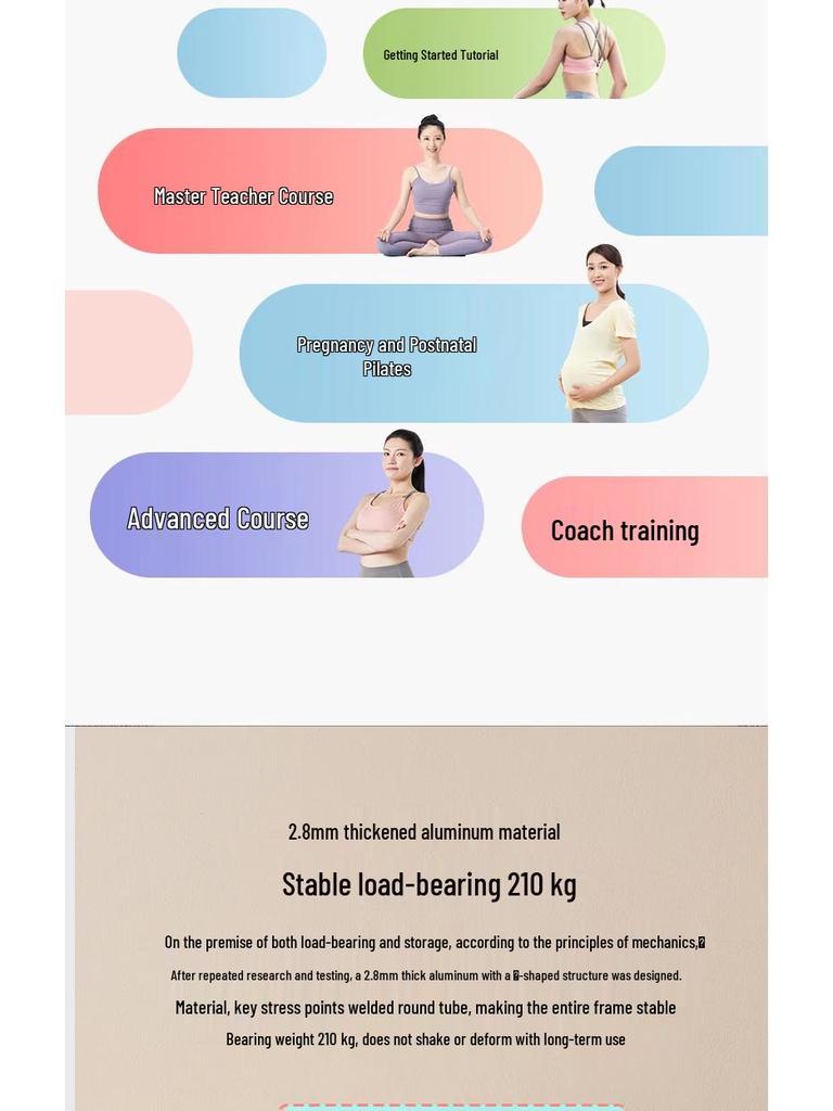 Elite Model Aluminum Core Track Sliding Bed for Large Equipment and Yoga Studio Training