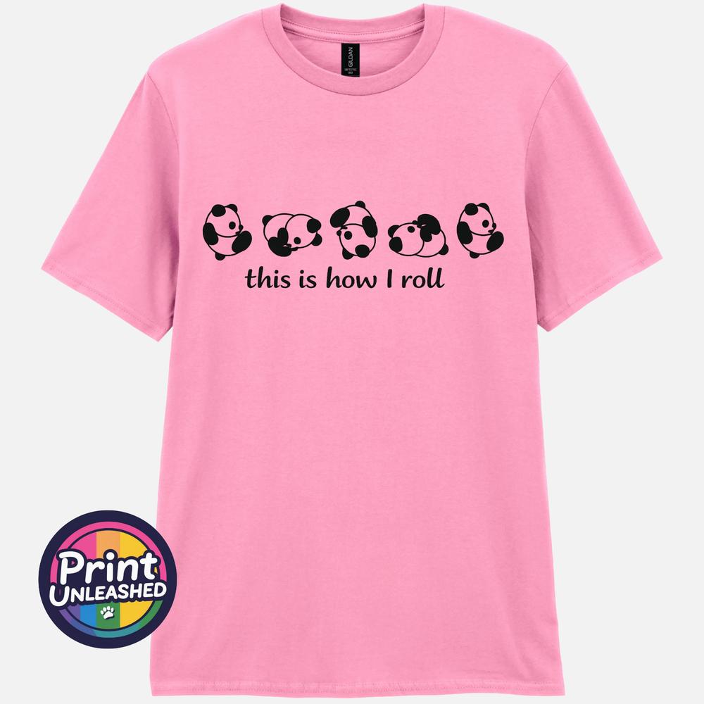 Funny Panda TShirt This Is How I Roll Cute Humour Slogan Tee Unisex S2XL