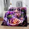 1PC Romantic Dream Garden Print Blanket Warm and Comfortable Blanket for Sofa Bed Travel Camping Picnic Car RV Luxury Gifts