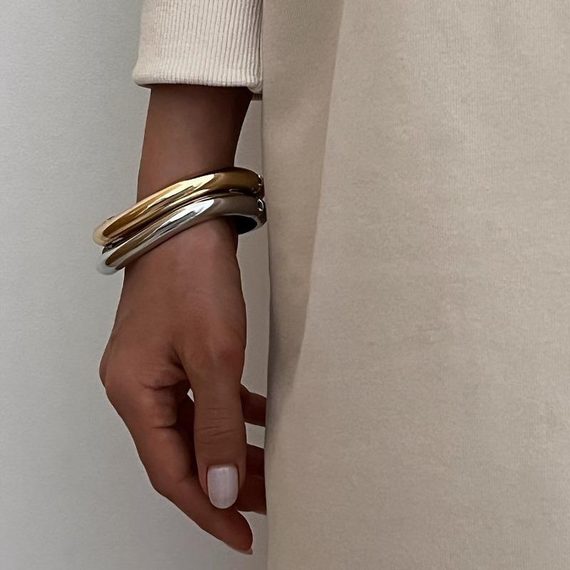 Irregular Alloy Bracelet New Jewelry Women's Simple Personality Circle Electroplating Open Bracelet