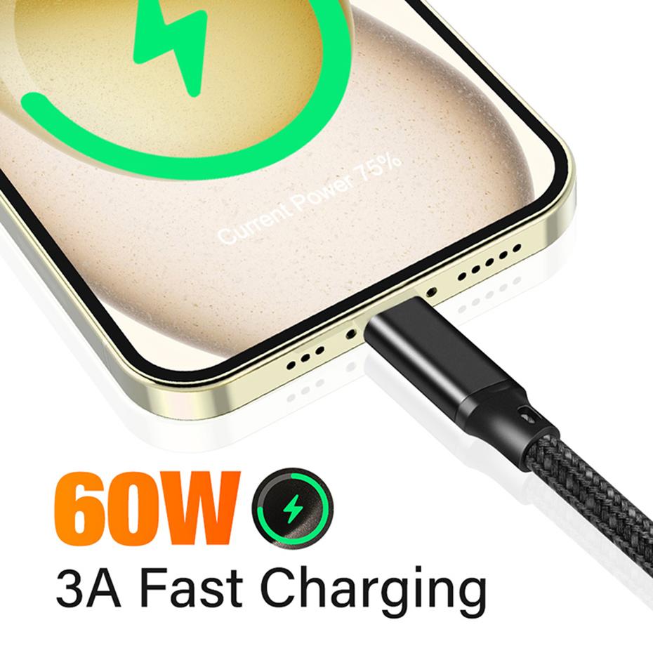 USB 3.2 Gen 2 Type A To C Data Transfer Charger Cable For iPhone 15 16 Macbook iPad Samsung High Speed Fast charge 1m 2m 3m Long