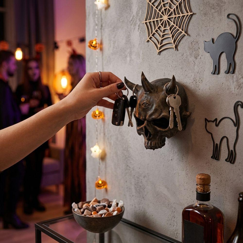 3D Printed Halloween Skull Wall Hook Unique Skull Head Wall Hanger Skull Wall Ornament Bedroom