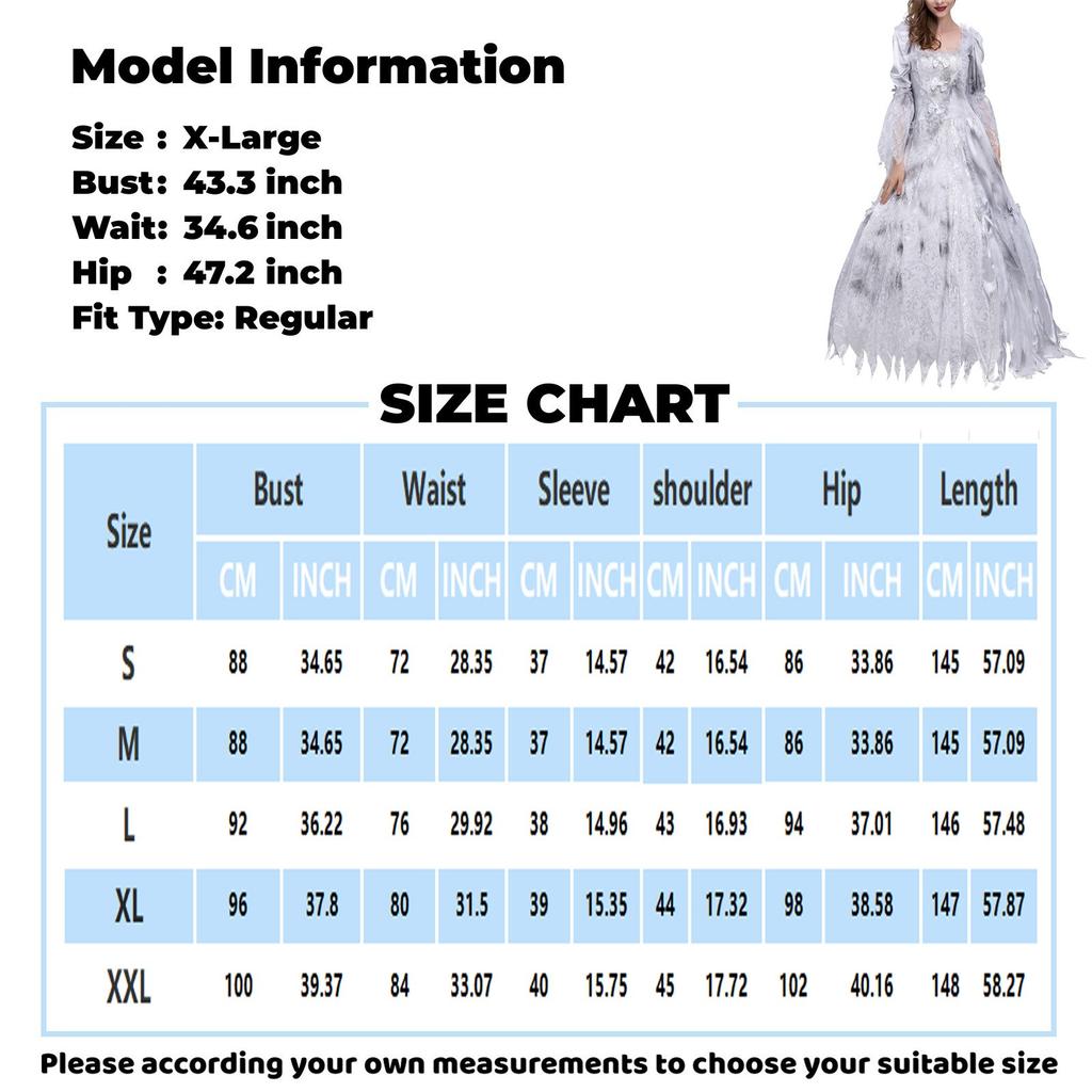 Halloween Wedding Dress Costume Zombie Bride Cosplay Dress Ghost Bride Cosplay White Wedding Costumes Long Dress