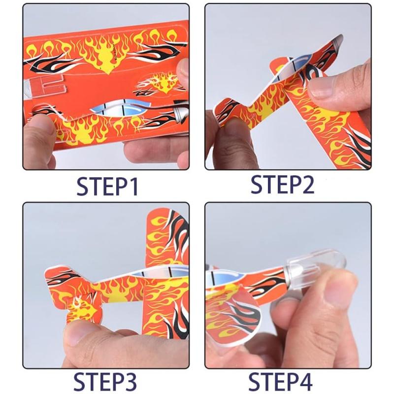 10Pcs Mini Diy Foam Airplane Glider Planes Hand Throw Flying Game Kids Party Favors Outdoor Launch Fighter Toy For Children