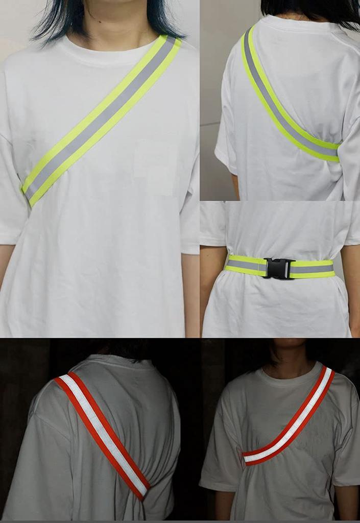 Prendre Reflective Night Running Sash with for Accident and Nighttime Strolls Sash, Buckle, Fluorescent, Prevention, Jogging, Cycling, Commuting,