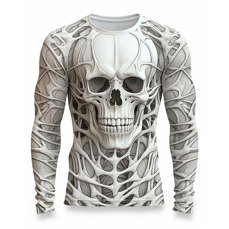 Halloween Horror Skull Skeleton 3D Print T-Shirts Men Woman Fashion Long Sleeve T Shirt Harajuku Pullovers Tees Top Kid Clothing