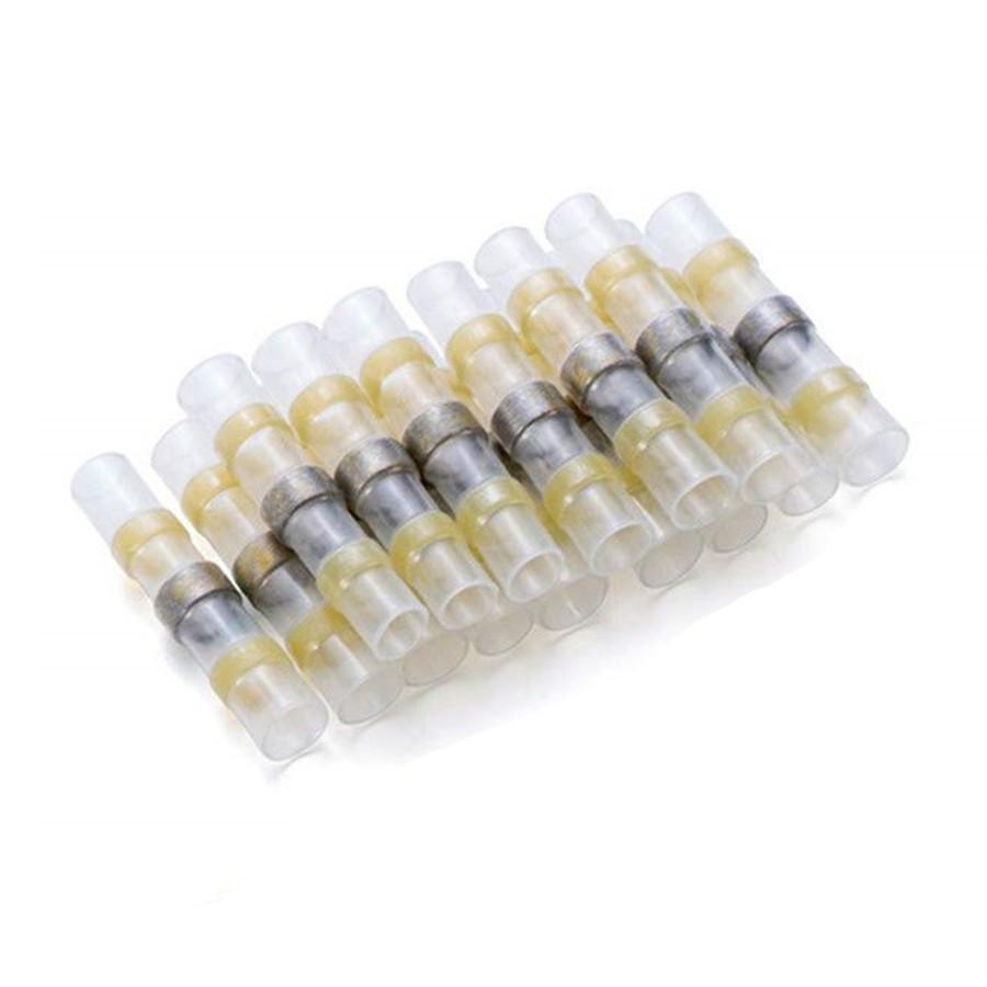 Yellow 100PCS Solder Sleeve Heat Shrink Tube Terminal Connector 12-10AW