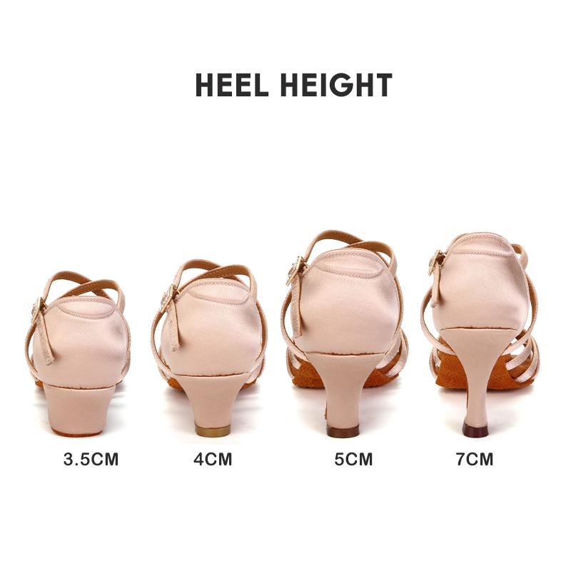 Women Ladies Latin Shoes High Heels Salsa Rumba Waltz Prom Ballroom Dance Sandals Defferent Heels