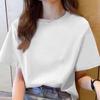 VEZFAA Women's Fashion Casual Summer Spring Short Sleeve O-Neck Blouses & Shirts