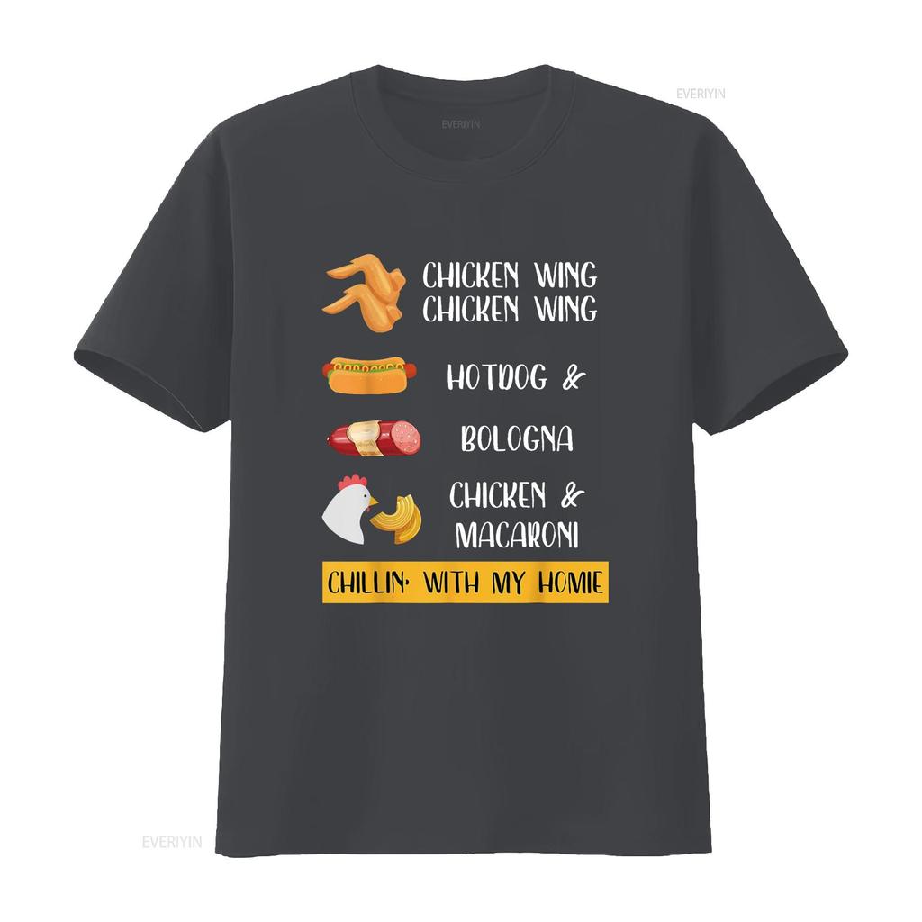 Chicken Wing Hotdog and Bologna T Shirt Kids Men vintage Washed graphic streetwear Versatile Top For Everyday Wear Unisex