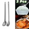 2 Piece Ultralight Camping Spoon Fork Set Long Handle Travel Flatware Set  Kitchen