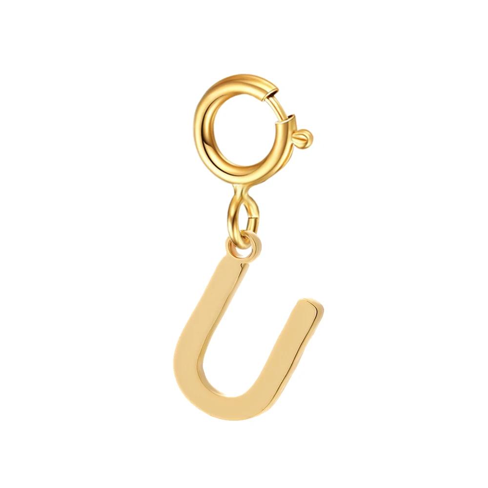 spring buckle Letter Charms Pendant initial charms pendant for Women Necklace earring Zircon keychain DIY accessories Wholesale