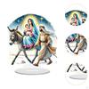Desktop Ornament 2D Mary Joseph and Jesus Figurine Sign, Fireplace Art Crafts Decoration, Tabletop