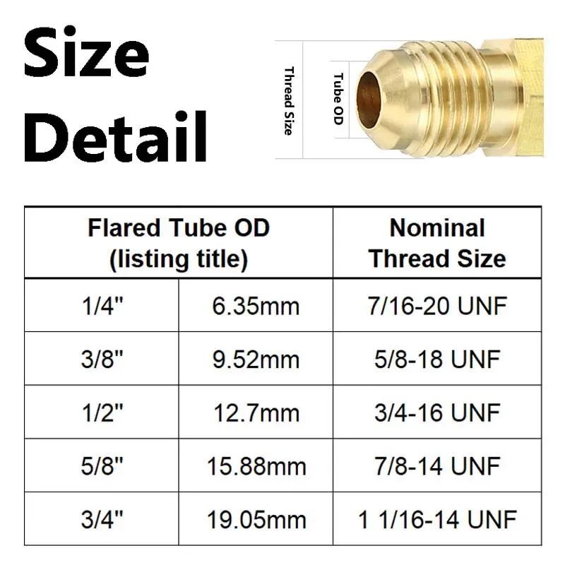 1pc Air Conditioner 1/4 3/8 1/2 5/8 3/4 SAE 45 Male Flare Straight Union Coupling Brass Fitting Propane Natural Gas
