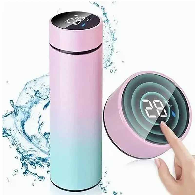 500ML Smart Insulation Cup Mini Thermos Cup Water Bottle Led Digital Temperature Display Stainless Steel Thermos Cup
