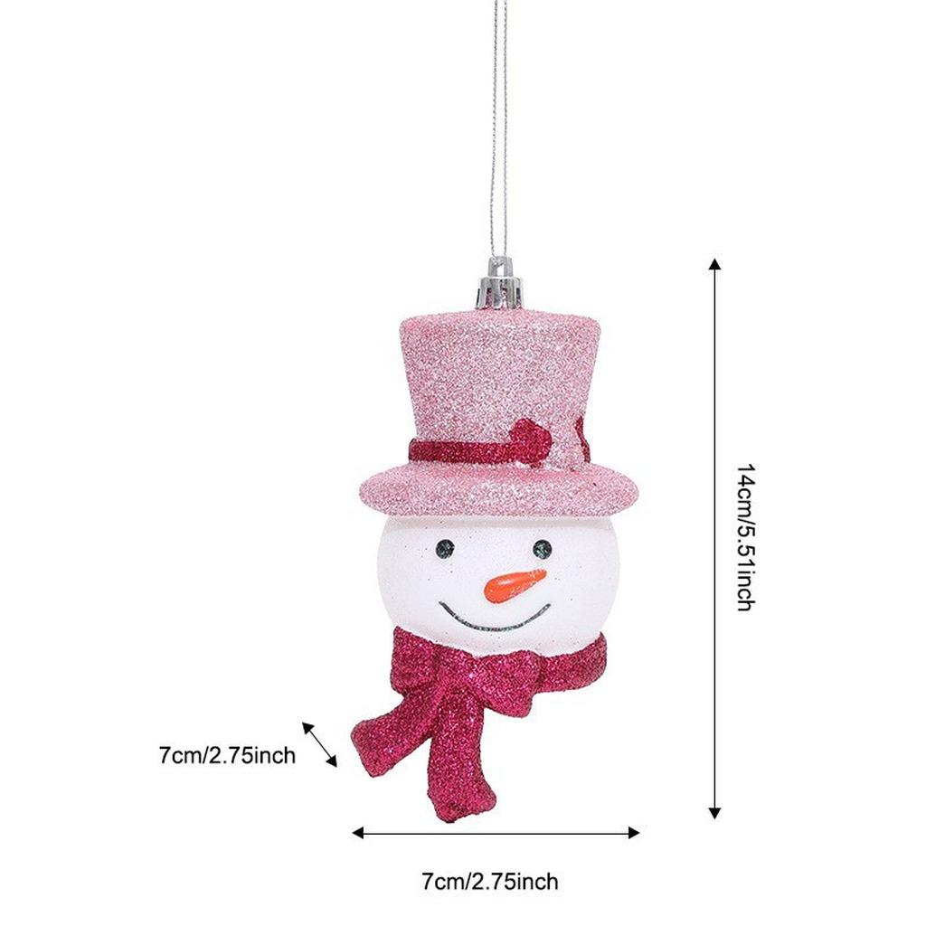 New Year Cute Cartoon Electroplated Plastic Christmas Hanging Ornament Xmas Tree Decoration Pendant for Holiday Festival Decor