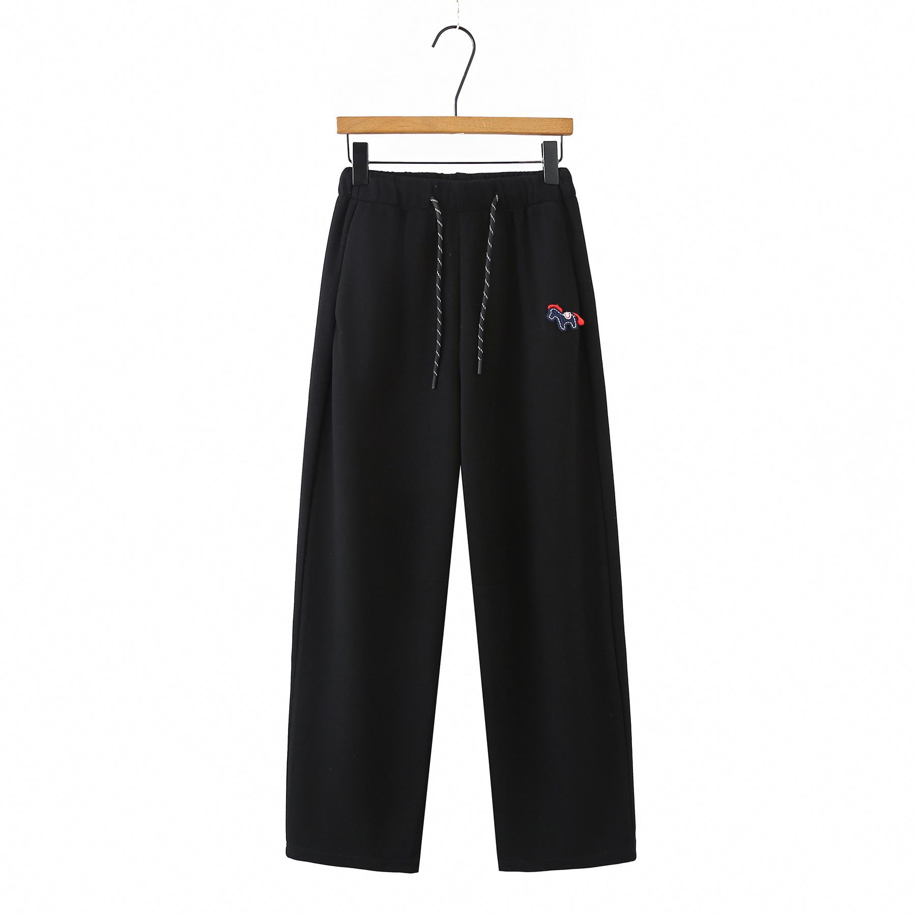 

2026 Spring Plus Size High Waist Curved Leg Slimming Casual Sweatpants for Women 2XL чорний