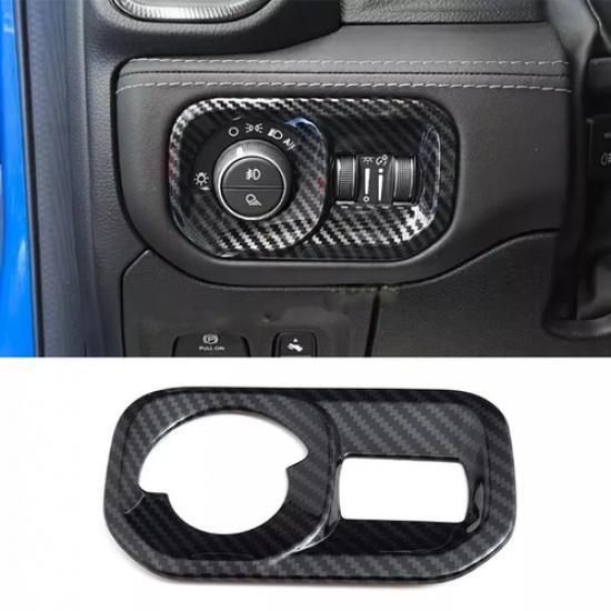 Carbon Fiber Dashboard Fog Light Switch Trims Accessories For -2024 Ram 1500