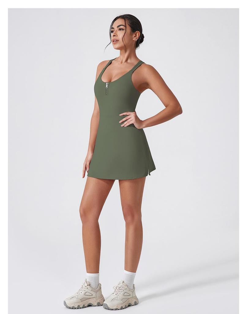 European & American Nude Anti-Exposure Sports Dress - Summer Outdoor Golf Vest, Yoga, Tennis Skirt