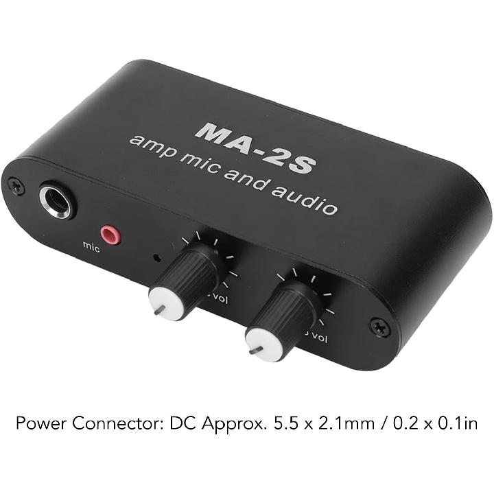 Small Stereo Audio Preamplifier 3 Output Ports Aluminum ABS Headphone Amplifier for Loudspeaker 6.5mm Dynamic Microphone 3.5mm Condenser Interface