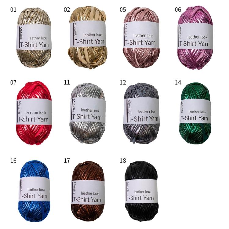 3 Rolls Metallic Polyester Cord 32.8Yard Each Knitting Thread Yarn For Handmade Bag Purses Wallets Braiding Stitching