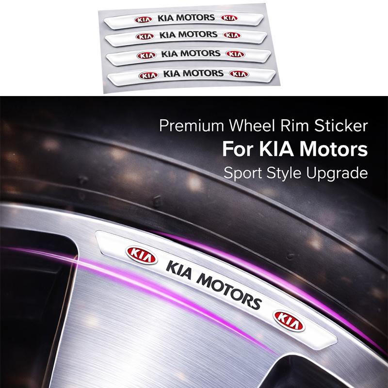 BBDP9 4pcs 3D kia aluminum car wheel emblem sticker Wheel Center Hub auto Rim refit badge covers sticker styling accessories