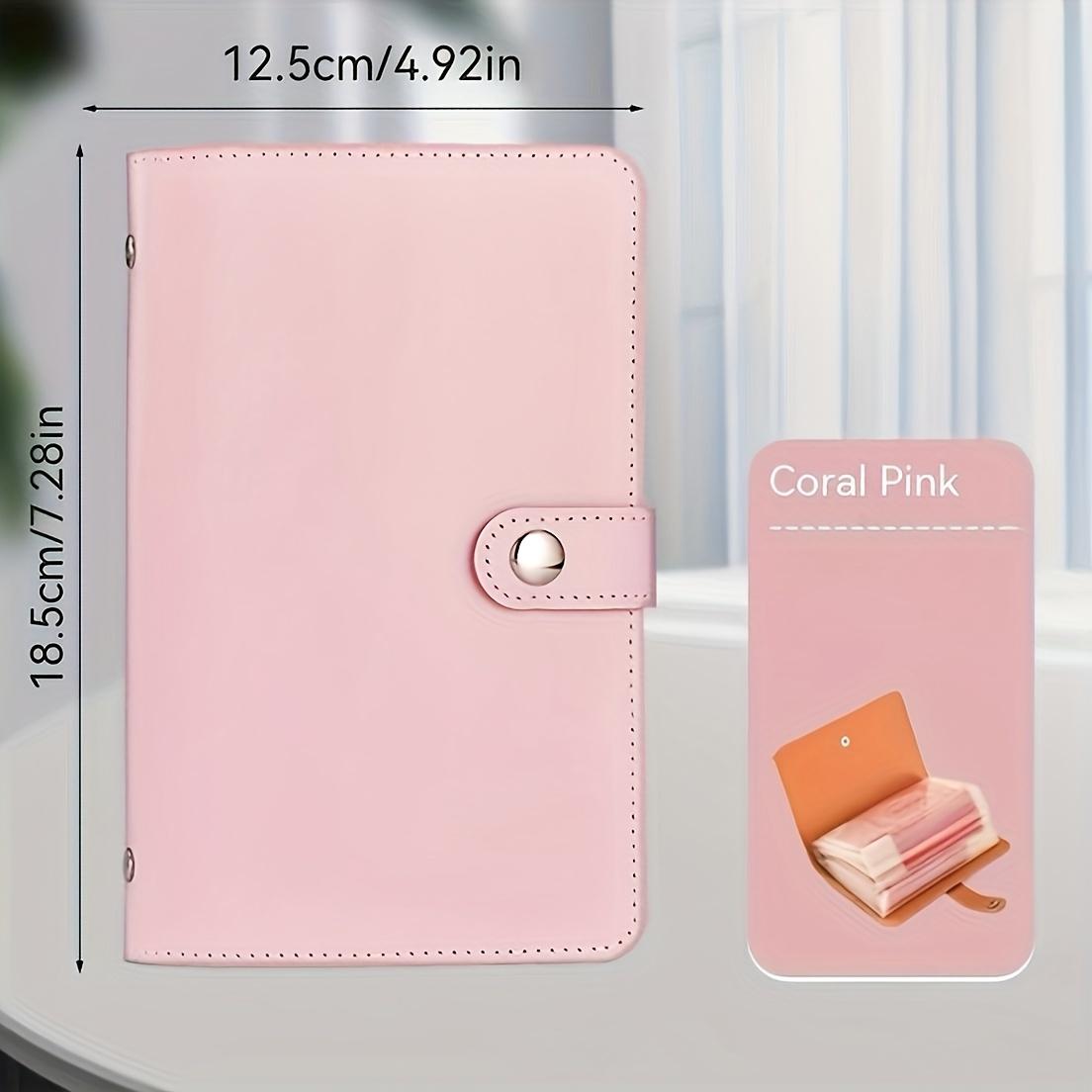 Banknote savings book, savings book with closure, flip pocket wallet, single bill storage book, practical collection book розовый