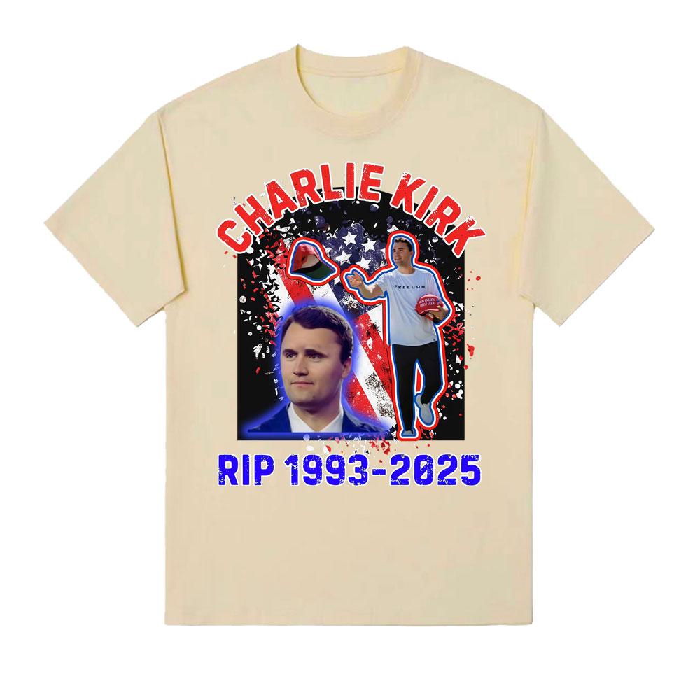 

A True Patriot Rests in Peace Charlie Kirk Graphic T-shirt 2025-26 Summer Hot-selling Printed Cotton T-shirt Loose Streetwear 4XL