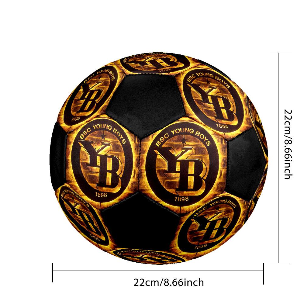 Pallone da Calcio BSC YB Misura 5 Colorato Cucito a Macchina PVC Pronto per la Competizione Resistente Alto Rimbalzo