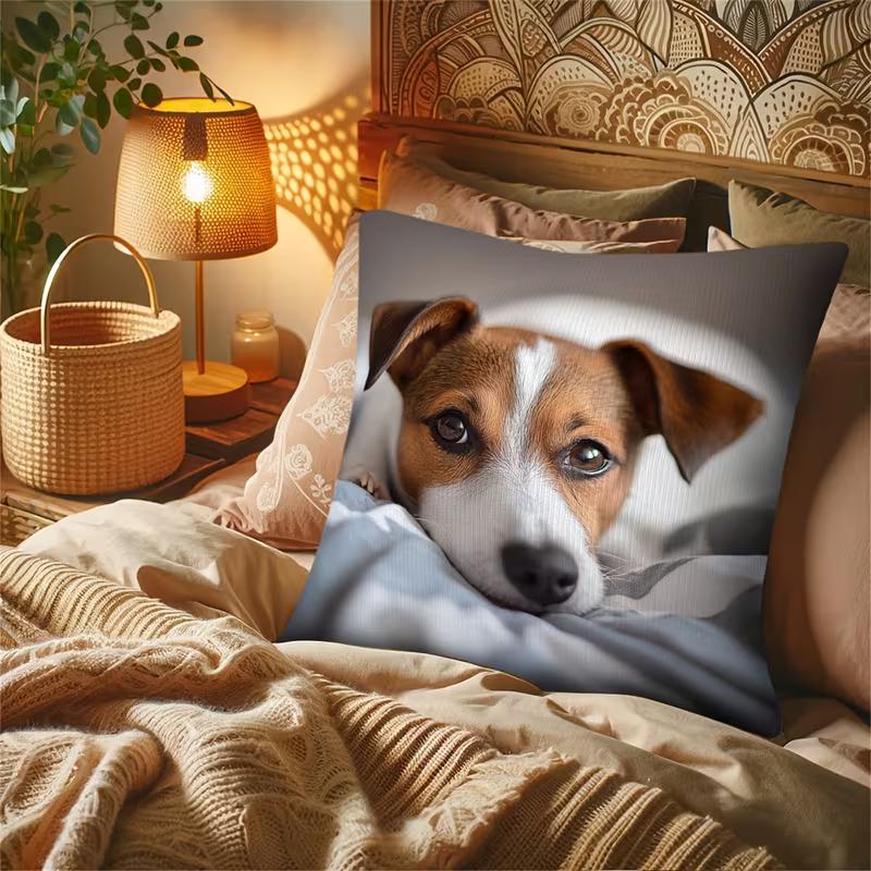 Cute Animals Print Pillowcase: 2D Flat Printing, Non-real Embroidery, Night Sofa  Night Sofa Cushion