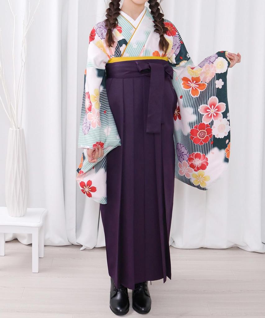 Hakama Plain Single Item Girls [KYOETSU] (Dark Purple, 60cm)