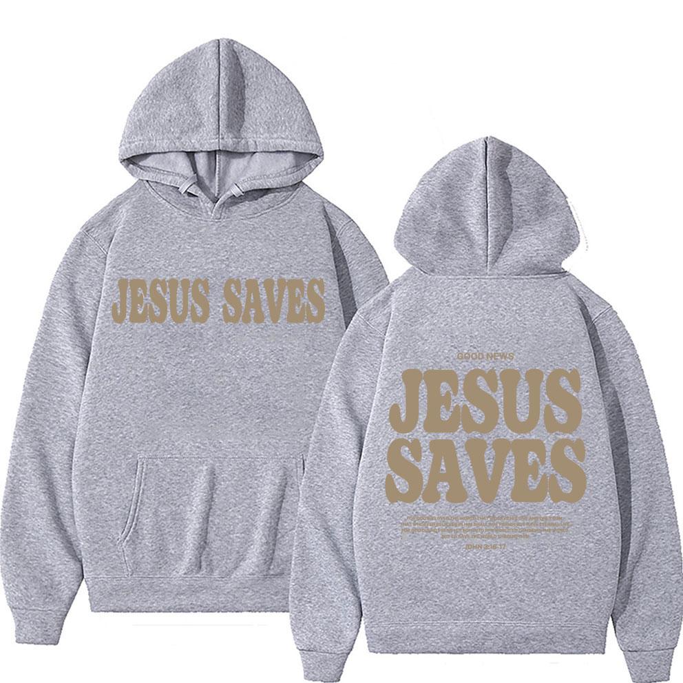 Ästhetische Jesus Rettet Hoodies Christliche Kleidung Druck Oversize Sweatshirts Herren Damen Vintage Warmer Hoodie