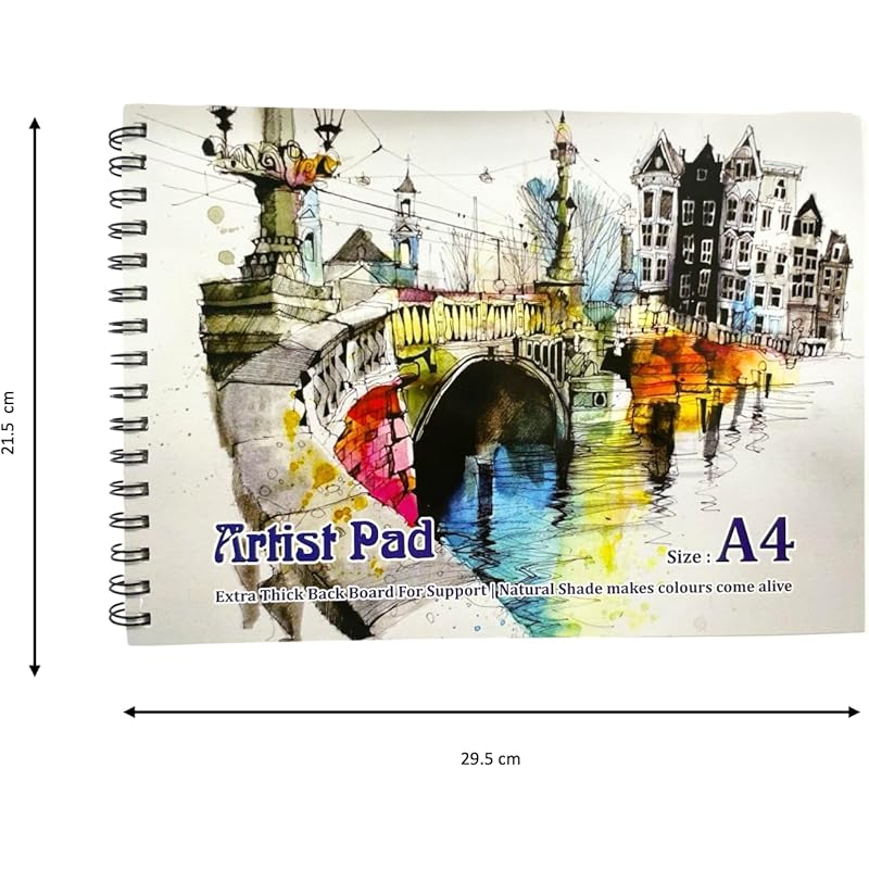 

Cubic Artistic A4 Drawing Pad 150 Gsm Premium Paper | Professional Sketchbook With Thick Smooth Sheets | Perfect For Pe 0 белый